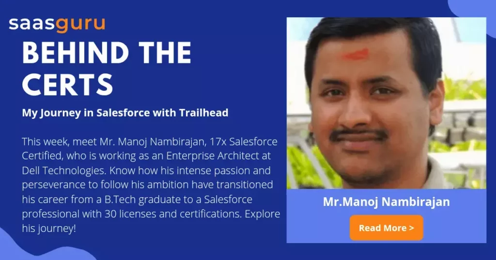 People Behind the Certs – Manoj Nambirajan - saasguru