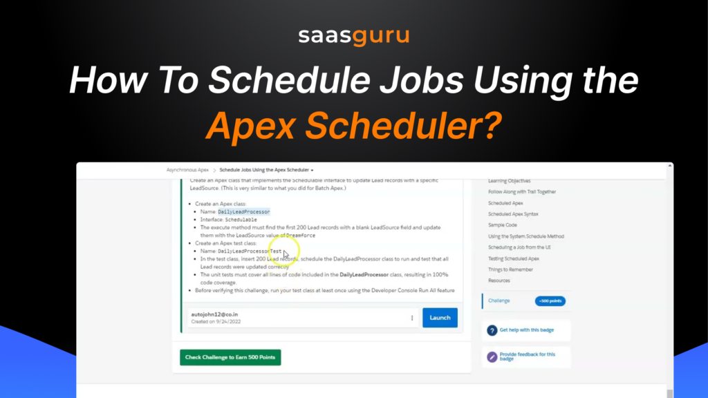 How To Schedule Jobs Using the Apex Scheduler